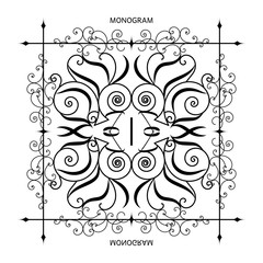 Monogram. Set of monogram letter retro vintage badges