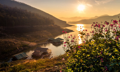 Mae Ngat Somboon Chon Dam Sunrise, Chiangmai,Thailand