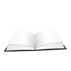 VECTOR MOCK-UP: Open book on isolated white background. Mock-up template ready for design