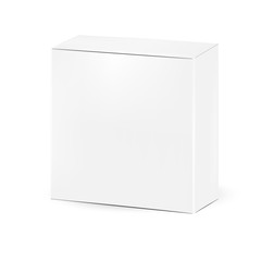 VECTOR PACKAGING: white gray packaging box on isolated white background. Mock-up template ready for design.
