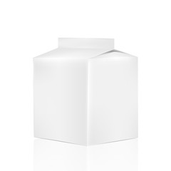 VECTOR PACKAGING: White gray liquid/powder carton container on isolated white background. Mock-up template ready for design.