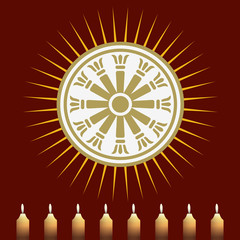 Buddhist concept banner vector illustration