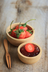 Strawberry jam fresh fruits