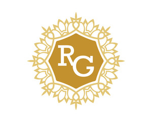 RG initial royal letter logo 