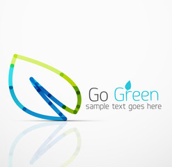 Fototapeta na wymiar Vector abstract logo idea, eco leaf, nature plant, green concept business icon. Creative logotype design template