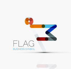 Logo flag, abstract linear geometric business icon