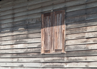 wooden wall with window