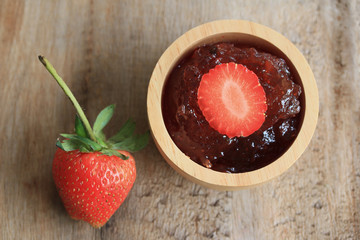 Strawberry jam fresh fruits