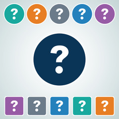 Icon of Help in Multi Color Circle & Square Shape. Eps-10.