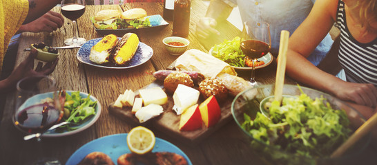 Beach Cheers Celebration Friendship Summer Fun Dinner Concept