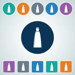 Icon of Oil Bottle in Multi Color Circle & Square Shape. Eps-10.