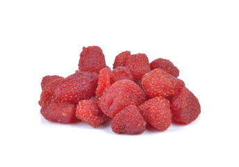 Dried strawberries  on white background