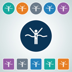 Icon of Winner Runner in Multi Color Circle & Square Shape. Eps-10.