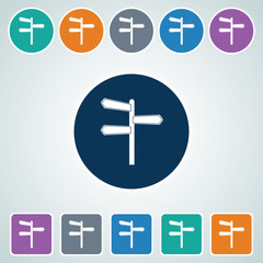 Fototapeta premium Icon of Blank Road Sign in Multi Color Circle & Square Shape. Eps-10.