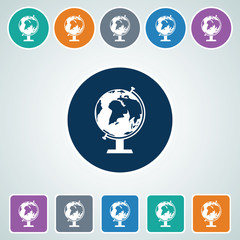 Obraz premium Icon of Globe in Multi Color Circle & Square Shape. Eps-10.