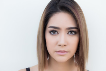 Beautiful young woman's face