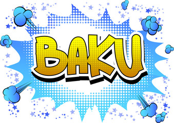Baku - Comic book style word.