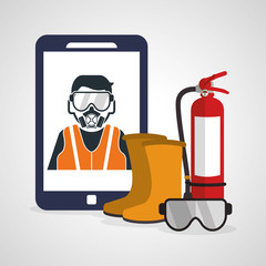 Safety at work icon design 