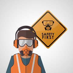 Safety at work icon design 