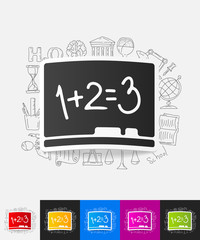 board paper sticker with hand drawn elements