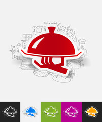 tray paper sticker with hand drawn elements