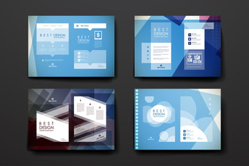 Set of brochure, poster design templates in abstract style