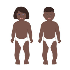 Baby boy and baby girl