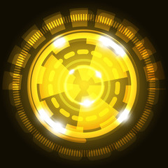 Abstract technology yellow background with circles