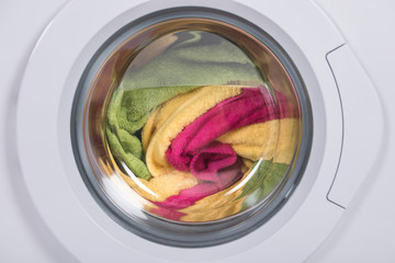 Washing Machine Full Of Clothes