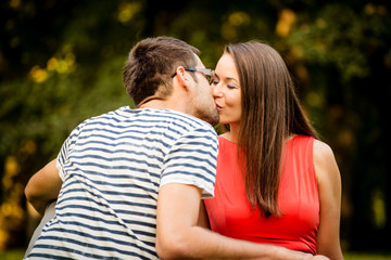 Young couple kissing