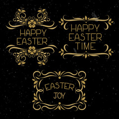 Set vector hand lettering Easter.