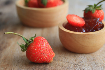 Strawberry jam fresh fruits