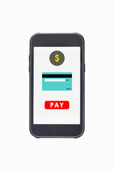 Mobile payment on smartphone screen.