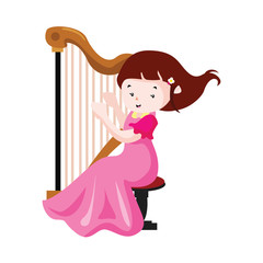 Musician play music instrument illustration vector