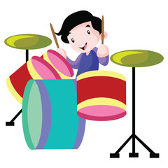 Musician play music instrument illustration vector