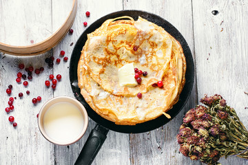 Cooking homemade pancakes