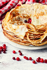 Pancakes in a rustic style