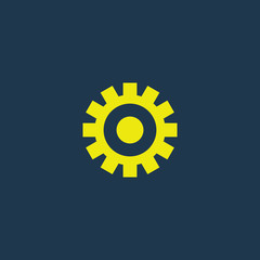 Green icon of Setting on dark blue background. Eps.10