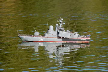 Model of a large missile boat "Stupinets" (hull number 705)