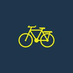 Green icon of Bicycle on dark blue background. Eps.10