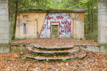 Ruined old house in the woods