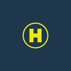 Yellow icon of Hospital Sign on dark blue background. Eps.10