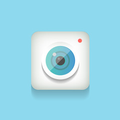 Camera icon lens. Vector