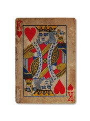 Very old playing card, King of hearts