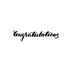 Congratulations - hand painted ink brush pen modern calligraphy