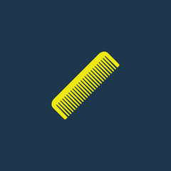 Yellow icon of Comb on dark blue background. Eps.10