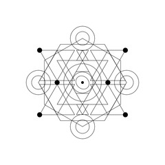 Abstract mystical geometry symbol. Vector linear alchemy, occult and philosophical sign.