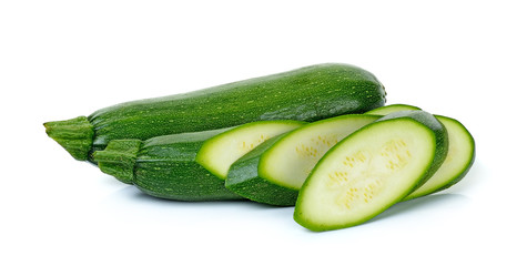 Zucchini isolated on the white background
