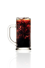 iced black coffee isolated on white