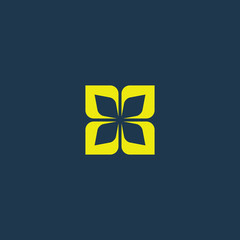 Yellow icon of Abstract Design Element on dark blue background. Eps.10